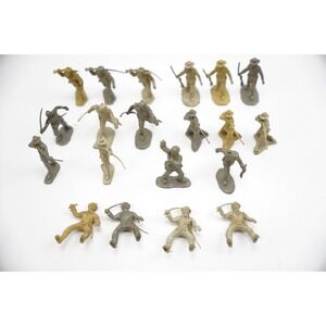 60s/70s Vintage Marx Toy Soldier Boone Crockett Frontiersman 20pc Set FC